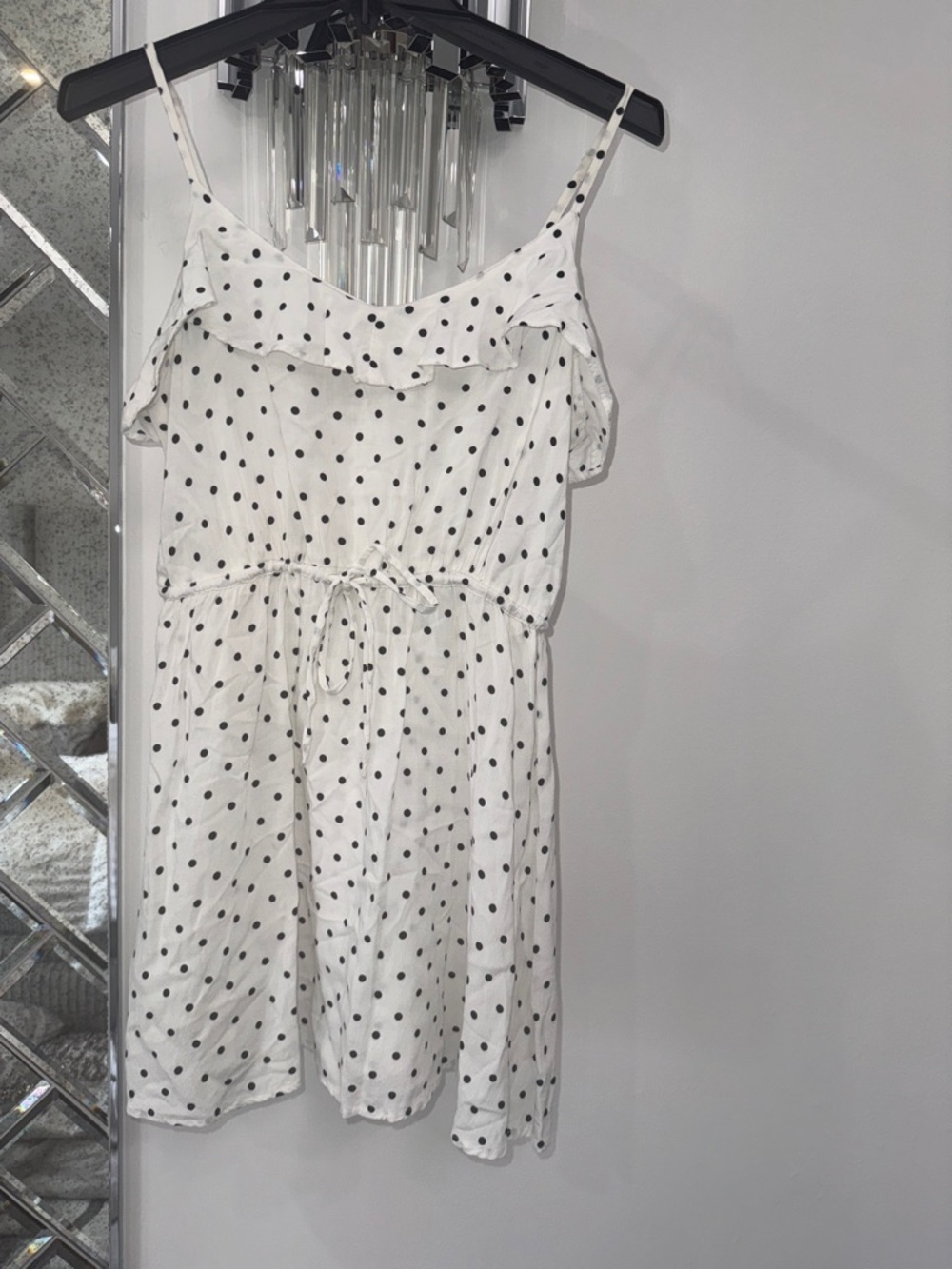 H&M White Polka Dot Ruffle Sundress
